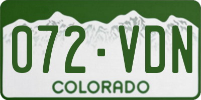 CO license plate 072VDN