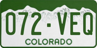 CO license plate 072VEQ