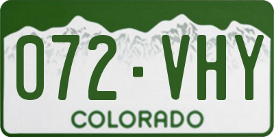 CO license plate 072VHY
