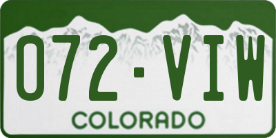 CO license plate 072VIW
