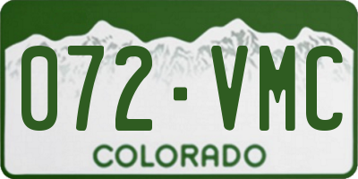 CO license plate 072VMC
