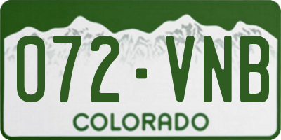 CO license plate 072VNB