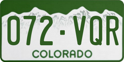 CO license plate 072VQR