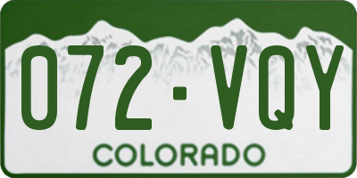CO license plate 072VQY