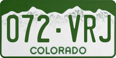 CO license plate 072VRJ