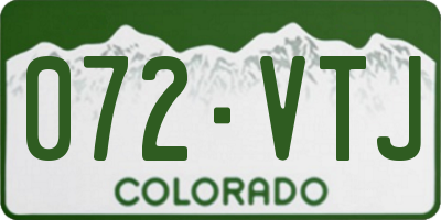CO license plate 072VTJ