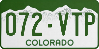CO license plate 072VTP