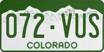 CO license plate 072VUS