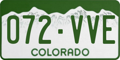 CO license plate 072VVE