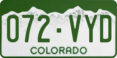 CO license plate 072VYD