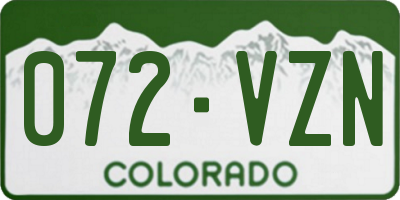 CO license plate 072VZN
