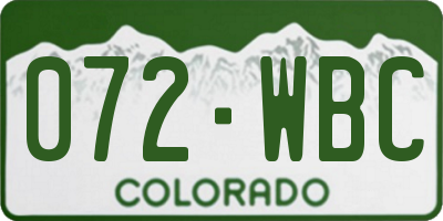 CO license plate 072WBC