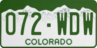 CO license plate 072WDW