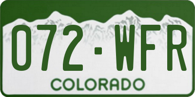 CO license plate 072WFR