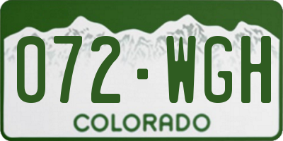 CO license plate 072WGH