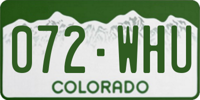 CO license plate 072WHU
