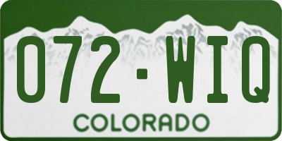 CO license plate 072WIQ