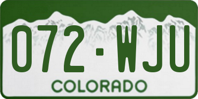 CO license plate 072WJU