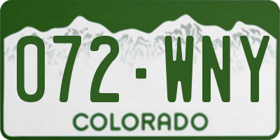 CO license plate 072WNY