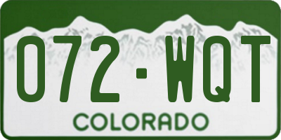 CO license plate 072WQT