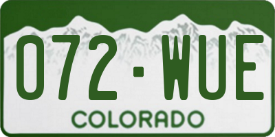 CO license plate 072WUE