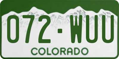 CO license plate 072WUU