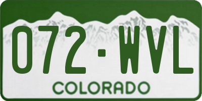CO license plate 072WVL