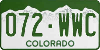 CO license plate 072WWC