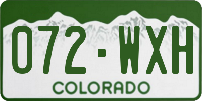 CO license plate 072WXH