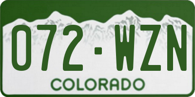 CO license plate 072WZN