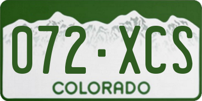 CO license plate 072XCS