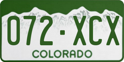 CO license plate 072XCX