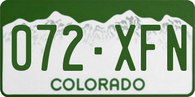 CO license plate 072XFN