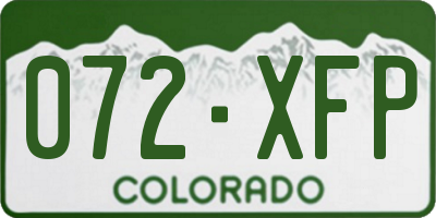 CO license plate 072XFP