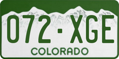 CO license plate 072XGE