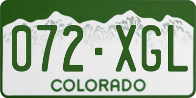 CO license plate 072XGL