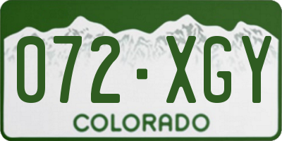 CO license plate 072XGY