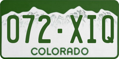 CO license plate 072XIQ