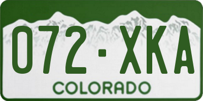 CO license plate 072XKA