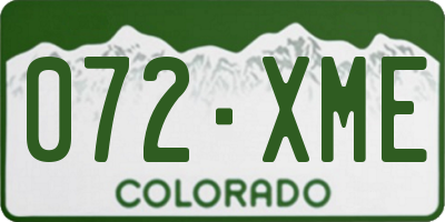 CO license plate 072XME