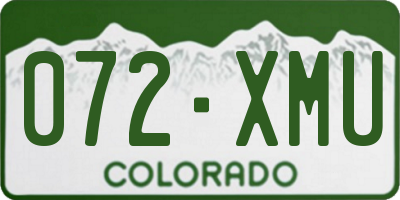 CO license plate 072XMU
