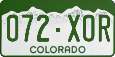 CO license plate 072XOR