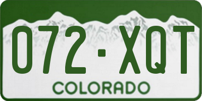 CO license plate 072XQT
