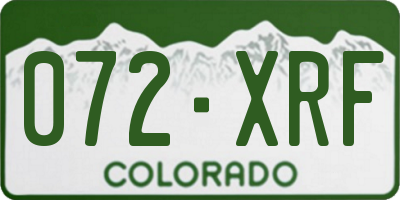 CO license plate 072XRF