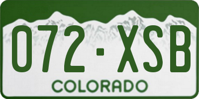 CO license plate 072XSB