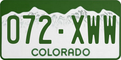 CO license plate 072XWW