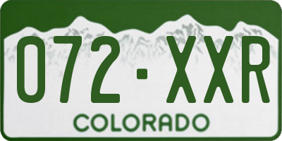 CO license plate 072XXR
