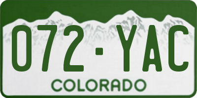 CO license plate 072YAC
