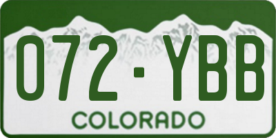 CO license plate 072YBB