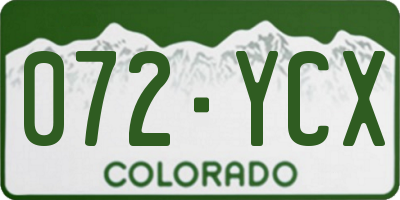 CO license plate 072YCX